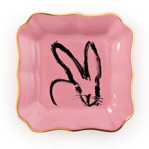 Hunt Slonem Pink and Gold Bunny Accent Plate